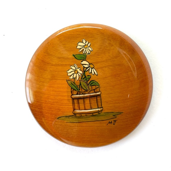 Myrtlewood Oregon Hand Painted Elk Deer Fish Flower Wall Hanging Plaque Decor - Picture 4 of 8